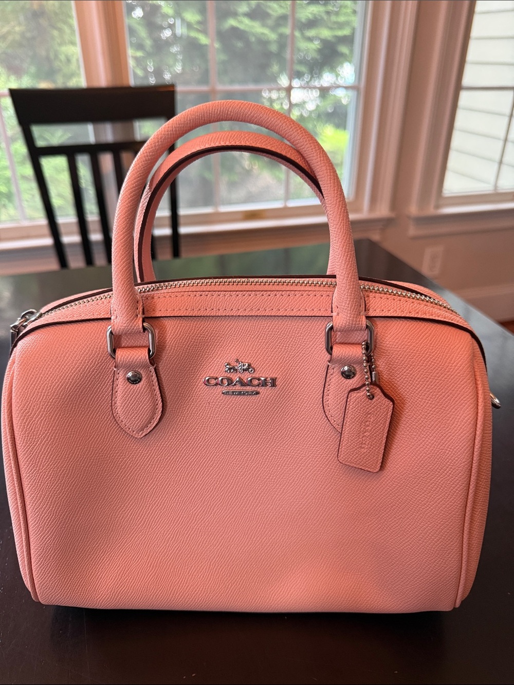 NWOT Coach Pebble Leather Dome Satchel - Pink
